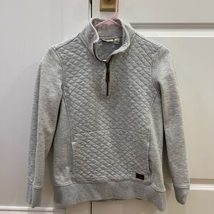 L.L. Bean Light Gray Quilted 1/4-Zip